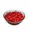 red pomogranate with glass bowl