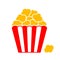 Red popcorn vector icon
