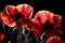 Red poppies as a symbol of memory for the fallen in the war. VE-Day, World War remembrance day. Generative AI