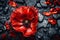 Red poppy as a symbol of memory for the fallen in the war. VE-Day, World War remembrance day. Generative AI illustration