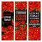 Red poppy flower banner for Remembrance Day design