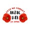 Red poppy flower symbol of Anzac Remembrance Day