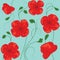 Red poppy flowers, Floral background with poppies - Vector Illustration