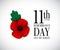 Red poppy remembrance day