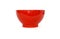 Red porcelain bowl side view isolated