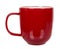 Red porcelain tea cup. Ceramic coffee mug