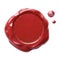 Red postal wax seal with clipping path included