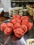 Red pot pans; typical Mauritian Hakka cake