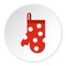 Red potholder with white polka dots icon