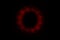 Red powder fractal light explosion on black background. Infinite space motion background. 3d render