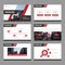 Red presentation templates Infographic elements flat design set for brochure flyer leaflet marketing advertising
