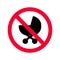 Red prohibition no baby carriages sign