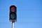 Red prohibitory traffic signal on the railway