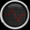 Red pulse to the heart monitor or oscilloscope screen