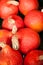 Red pumpkins in the market