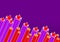 Red purple party stars. Vector