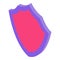 Red purple shield icon, isometric style