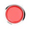 Red push button. Alarm sign, top view. 3d rendering illustration isolated