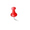 Red push pin Thumbtack Top view