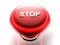 Red pushbutton to STOP - 3D rendering