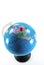 Red pushpin on globe