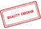 Red QUALITY CHECKED rubber stamp