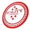Red quality control stamp
