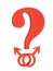 Red question mark with two male symbols