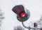 Red railroad caboose marker lamp