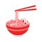 Red ramen noodle soup icon