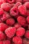 Red raspberries background