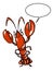 red realistic lobster illustration white background