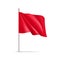 Red rectangular flag on flagpole