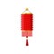 Red rectangular shape corrugated chinese paper sky lantern with decoration