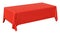 Red rectangular tablecloth diagonal view