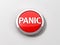 Red Reflective Panic Button with Chrome Ring on White Background