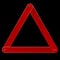 Red reflective warning triangle emergency sign