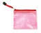 Red reinforced plastic bag with zip