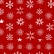 Red Repeated Christmas Pattern with Snowflakes. Vector Illustration