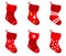 Red retro Christmas Socks collection.