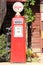 Red retro gasoline pump