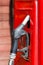 Red retro gasoline pump