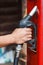 Red retro gasoline pump