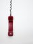 Red retro handset on white background