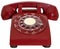 Red Retro Phone, Hotline, Isolated