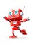 Red retro robot