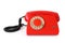 Red retro rotary phone