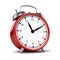 Red retro styled classic alarm clock