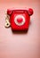 Red retro telephone