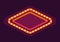 Red rhombus retro marquee light frame flat illustration